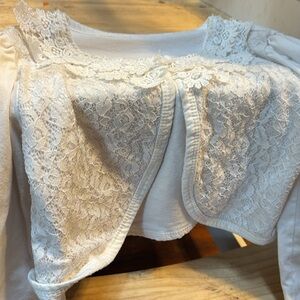 Long sleeve lace shrug cardigan little girl size 4-5